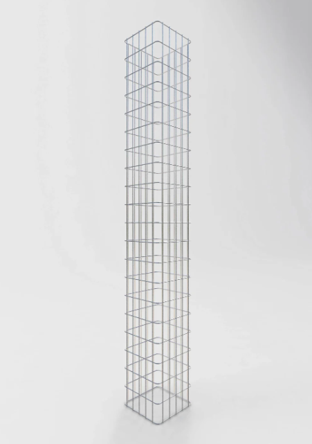 Colonne de gabion carrée galvanisée à chaud, 27 cm x 27 cm, 200 cm de hauteur, MW 5 cm x 10 cm